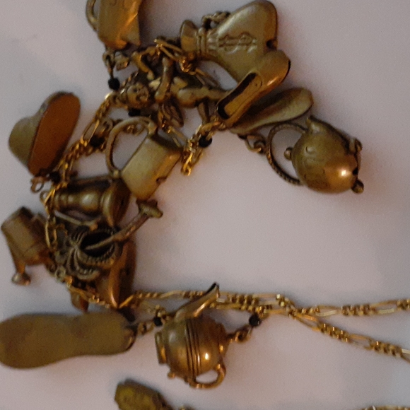 VTG💖 Pididdly Links REAL Brass Charm Necklace - Picture 11 of 12